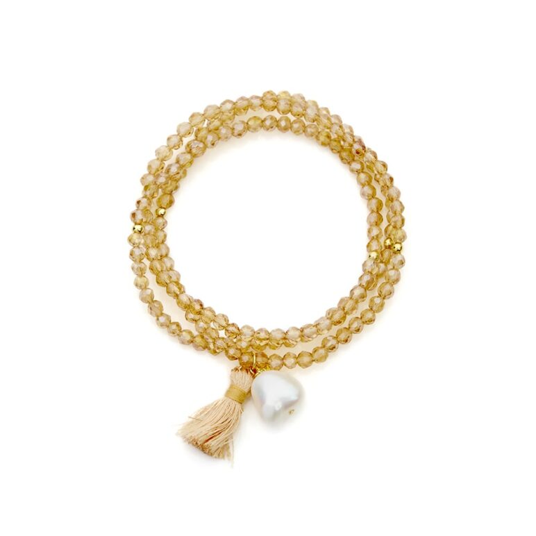 12mm white baroque freshwater pearl crystal yellow gold plate sterling silver necklace or bracelet on elastic