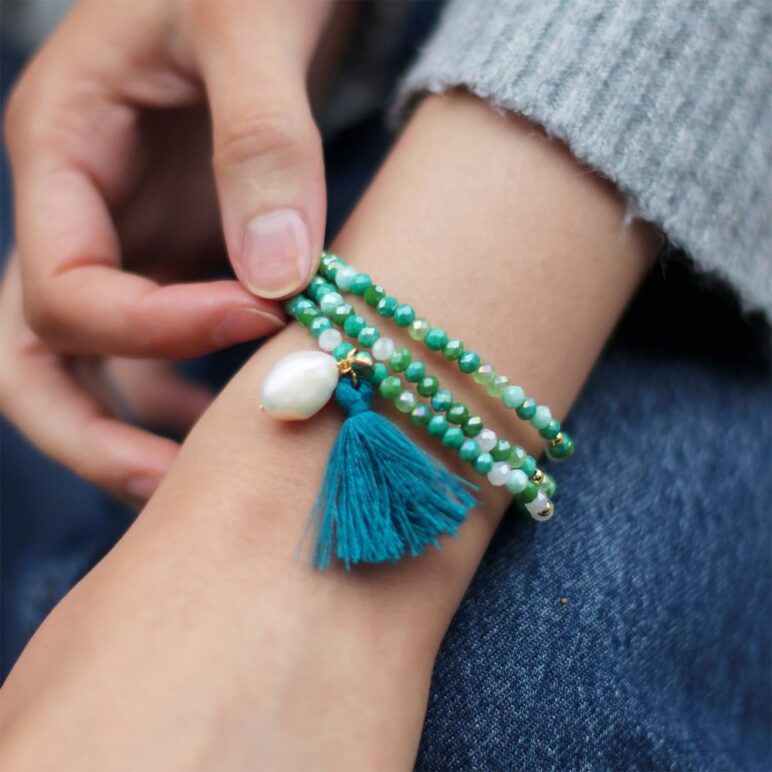 12mm white baroque freshwater pearl crystal yellow gold plate sterling silver necklace or bracelet on elastic