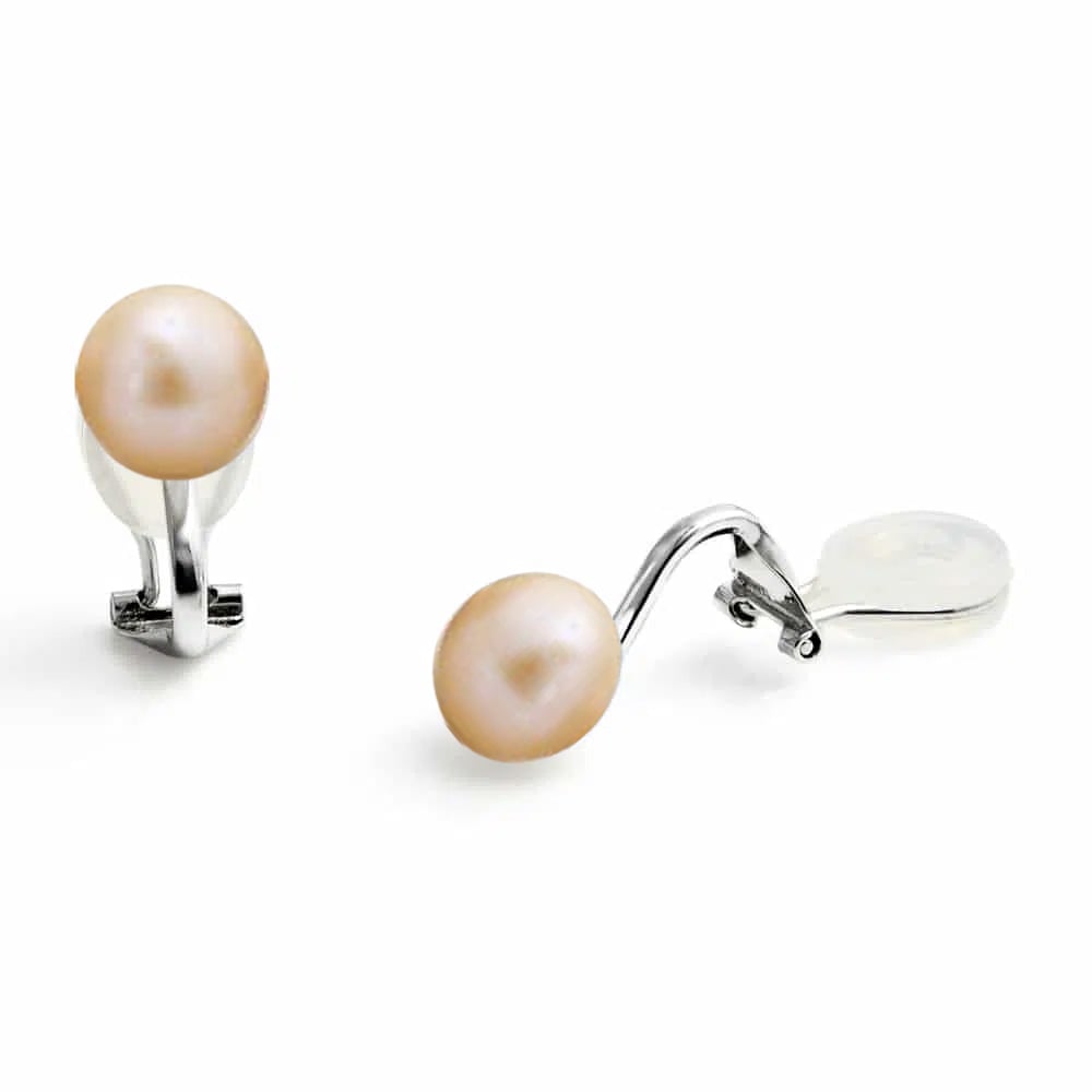 CG_Clip on 7mm pink clip on earrings Silver Earrings 1715859