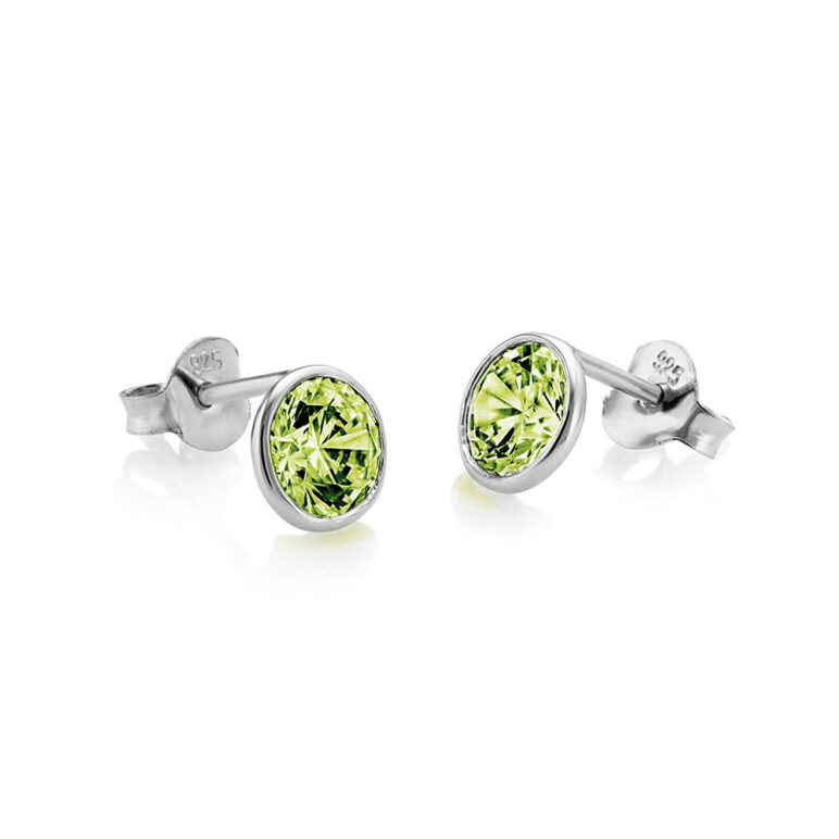 CG_Halo Peridot Studs Silver Earrings (SKU _)