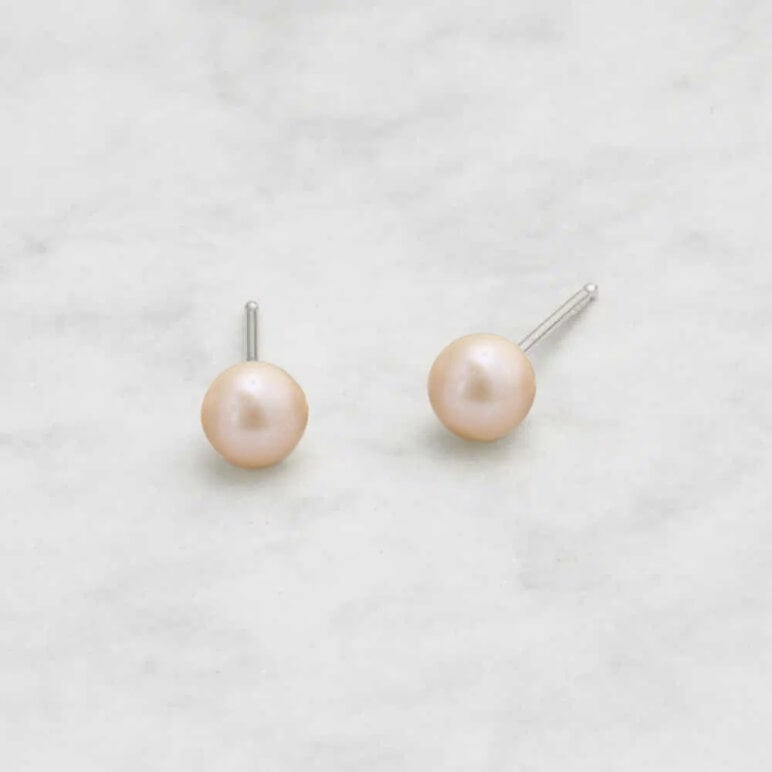 CG_Signature  5mm pink round studs on silver Silver Earrings 1379938