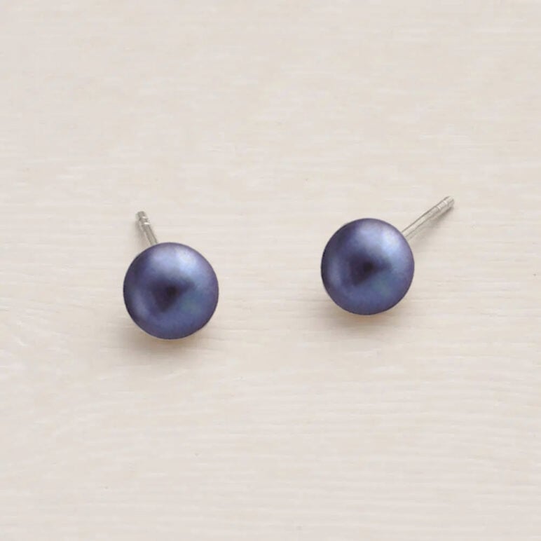 CG_Signature  7mm peacock round studs on silver Silver Earrings 1379785