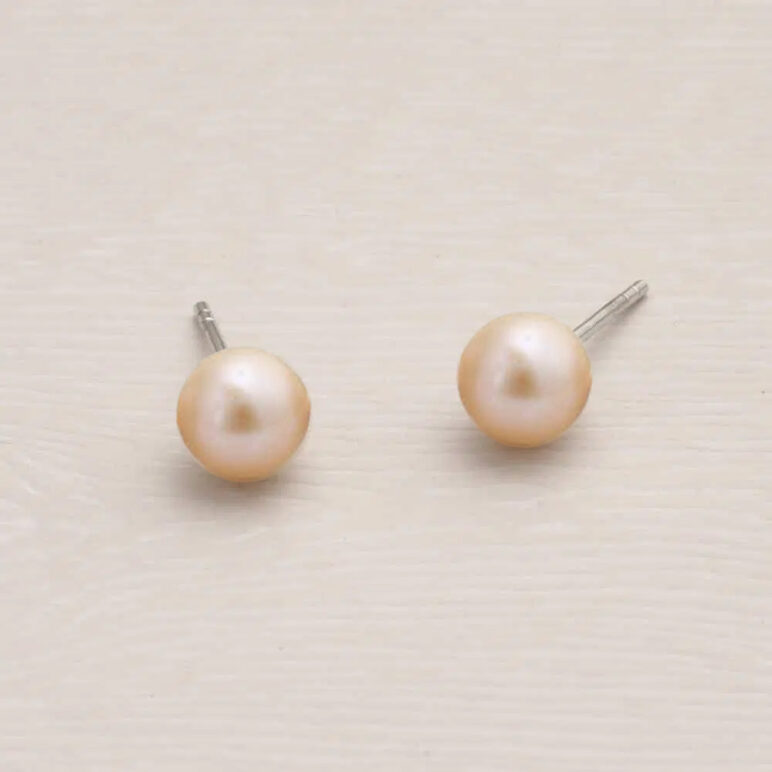 CG_Signature  7mm pink round studs on silver Silver Earrings 1379853