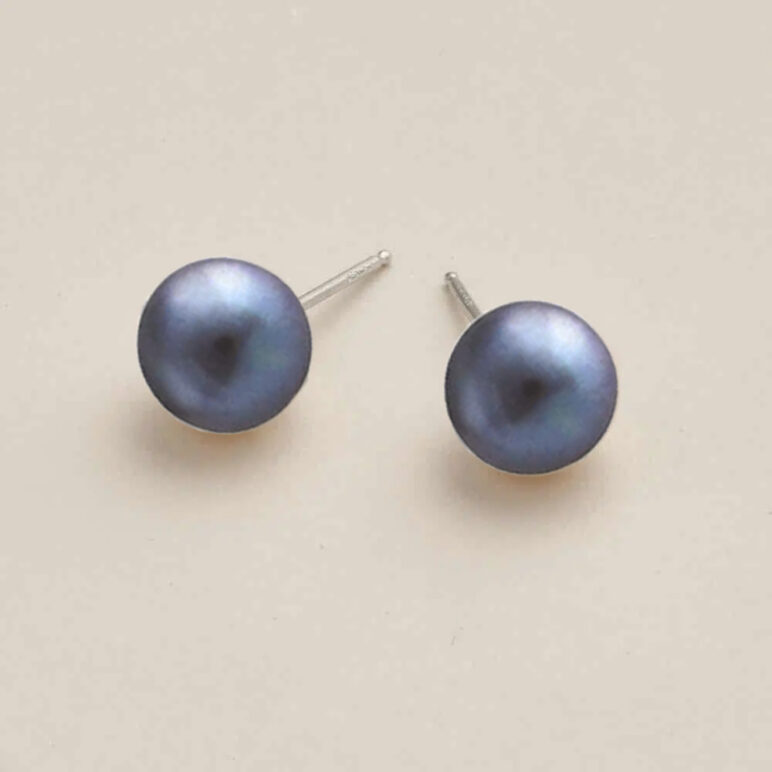 CG_Signature  9mm peacock round studs on silver Silver Earrings 1379730