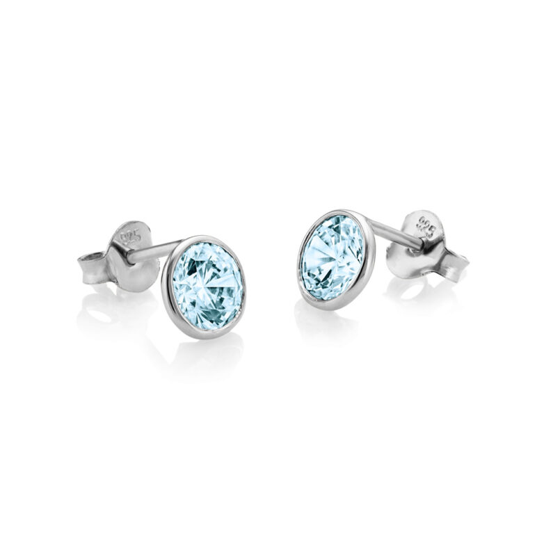 Halo Topaz Stud Earrings