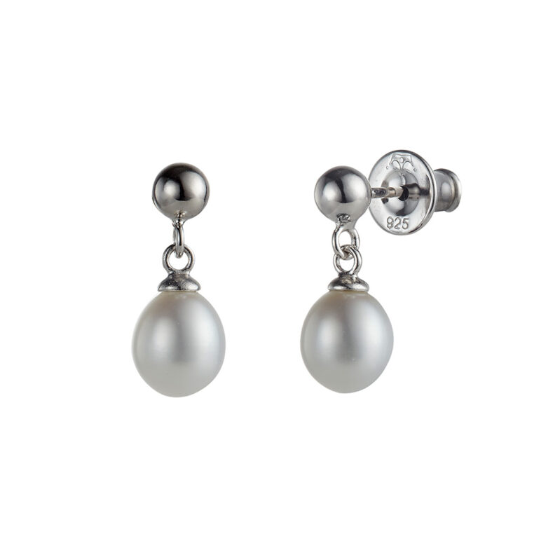 classic white freshwater pearl drop earrings 2066318