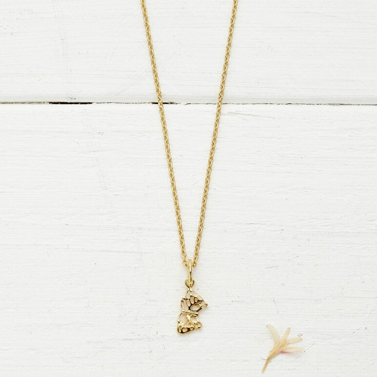 woodland butterfly small gold pendant 1929256