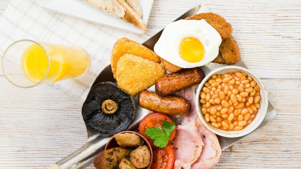 cornwall gold breakfast on a tin miners shovel