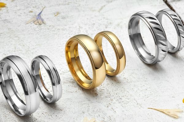 bespoke wedding bands in different designs from cornwall gold